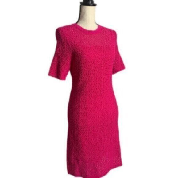 NWT Banana Republic Fuchsia Pink Pointelle Knitted Dress - Picture 4 of 10